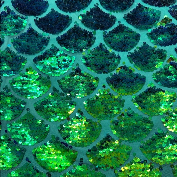 Disney Princess Ariel Little Mermaid Green Sequin Dress Size 5/6 - Picture 2 of 7